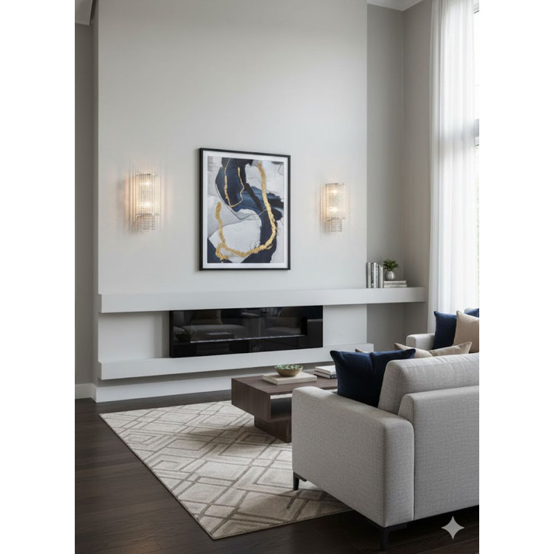Applique murale en cristal 2 lumières Transitional