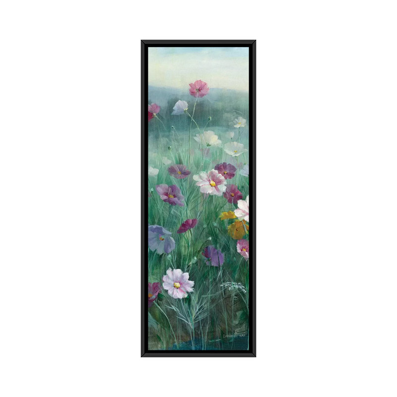 Cosmos à l'aube - impression sur toile tendue, H 36 po x l 12 po x P 1,5 po, Toile avec cadre noir