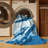 Machine Washable Kendari Alien Flying Saucer Modern Rug in Gray – SkyBlue Binding-1050974029