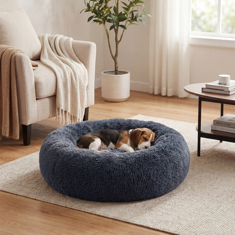 70x70x20cm Cotton Pet Bed, Dark Grey