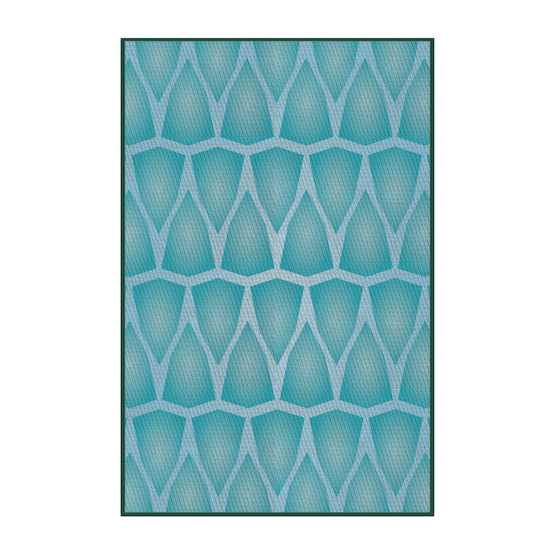 Abstract Sea Green Area Rug, Rectangle 5' x 7'
