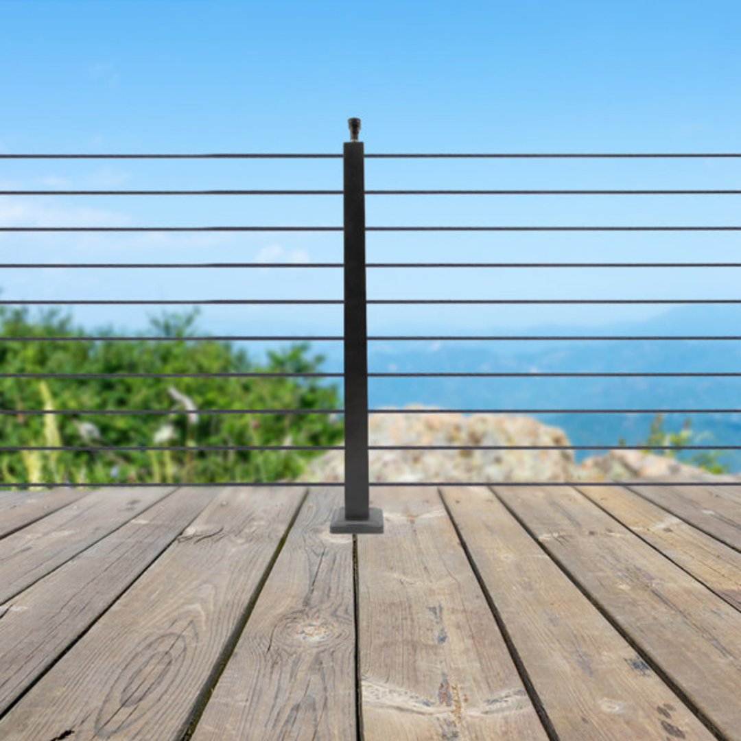 36'' H x 2'' W Black Metal Porch And Stair Railings (Set of 4) YXSUN