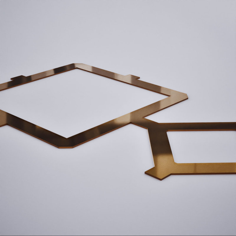 Miroir bronze bronze Arcadia, Miroir de bronze, 15.38" H x 26.875" W x 0.125" D