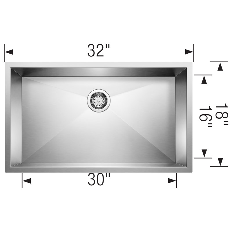 Precision 32" L x 18" W Undermount Kitchen Sink