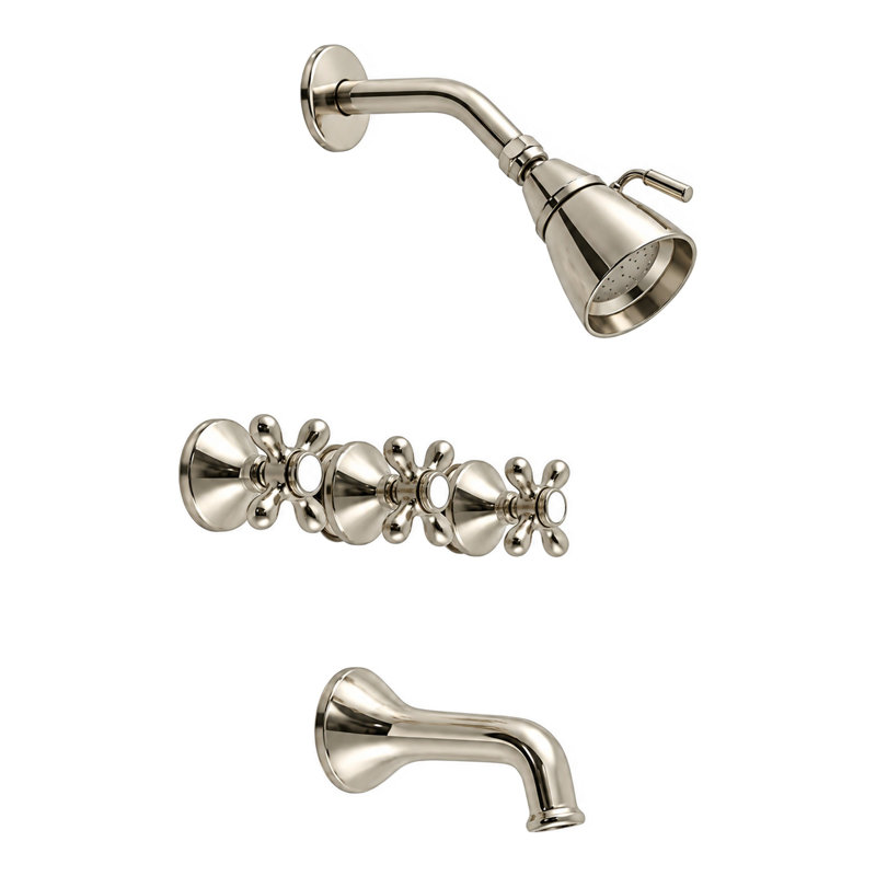 Ensemble de douche et baignoire encastrée Sacramento, Nickel poli