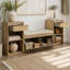 Banc de rangement tout-en-un avec coussin, compartiments, tiroirs et tablettes ouvertes, banc de rangement-131213398