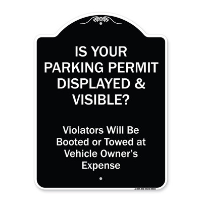 Signmission Designer Series Sign - Is Your Parking Permit Displayed & Visible | Green 18" X 24" Heavy-Gauge Aluminum Architectural Sign | Protect Your Business & Municipality | Made In The USA