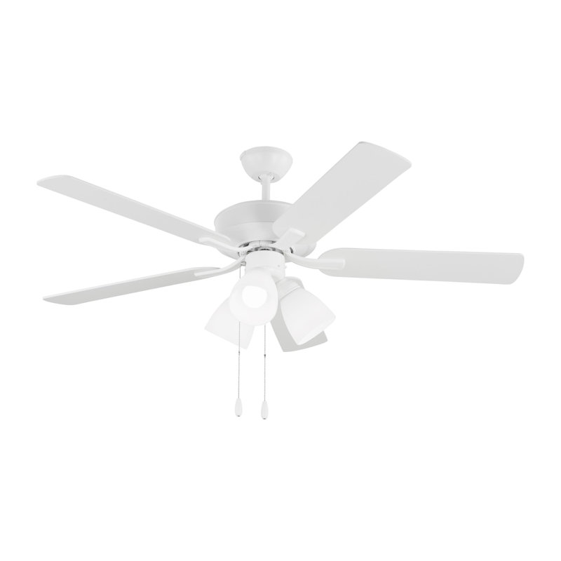52'' Ceiling Fan with LED Lights, Matte White, Matte White