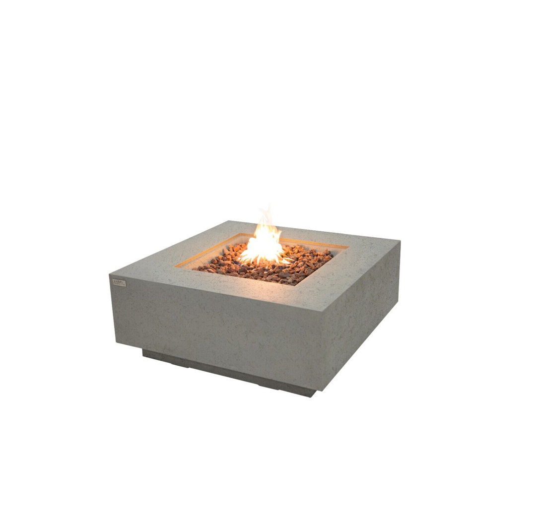 Brooklyn 17" H  x 40" W Travertine Propane/ Natural Gas Outdoor Fire Pit Table AMS Fireplace 