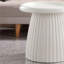 Table d'appoint ronde blanche en oxyde de magnésium cannelé 19,69 po-1260192343