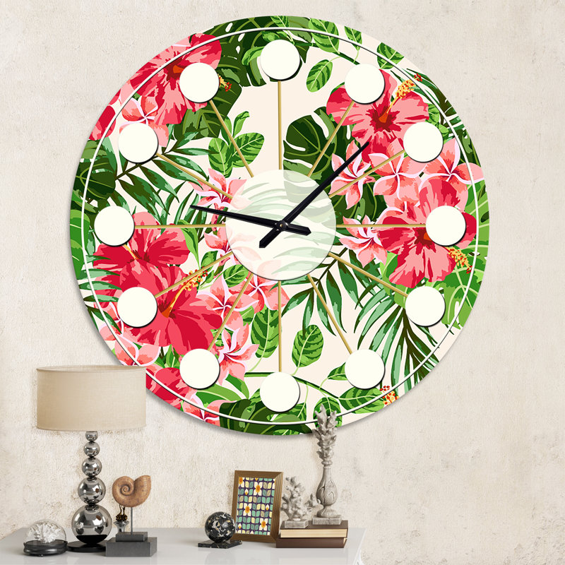Horloge murale style tropical Mid-Century, Moyenne