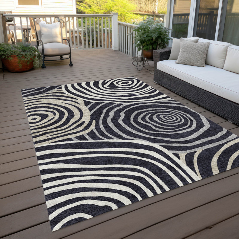 Tapis de porte d'extérieur antidérapant Leis, Rectangulaire 3 pi x 5 pi