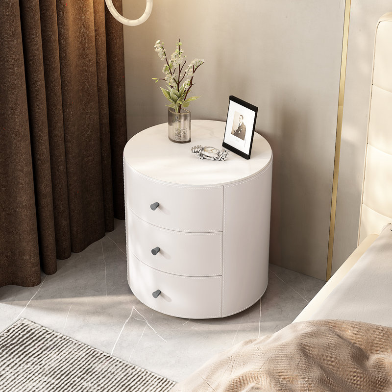 Tables de chevet, Blanc / Gris