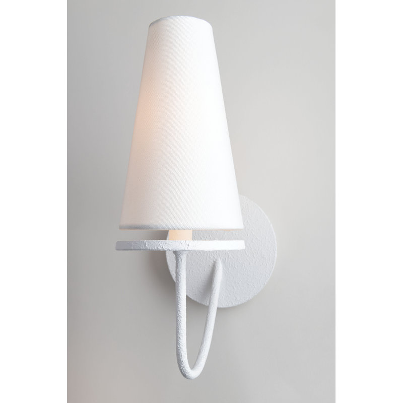 Marcel 1-Light Armed Sconce, Gesso White