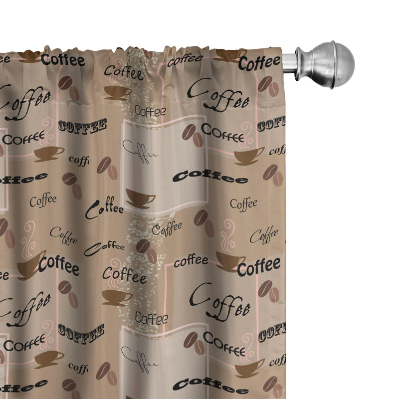 Coffee Semi-Sheer Rod Pocket Sliding Panel, 28" x 95"