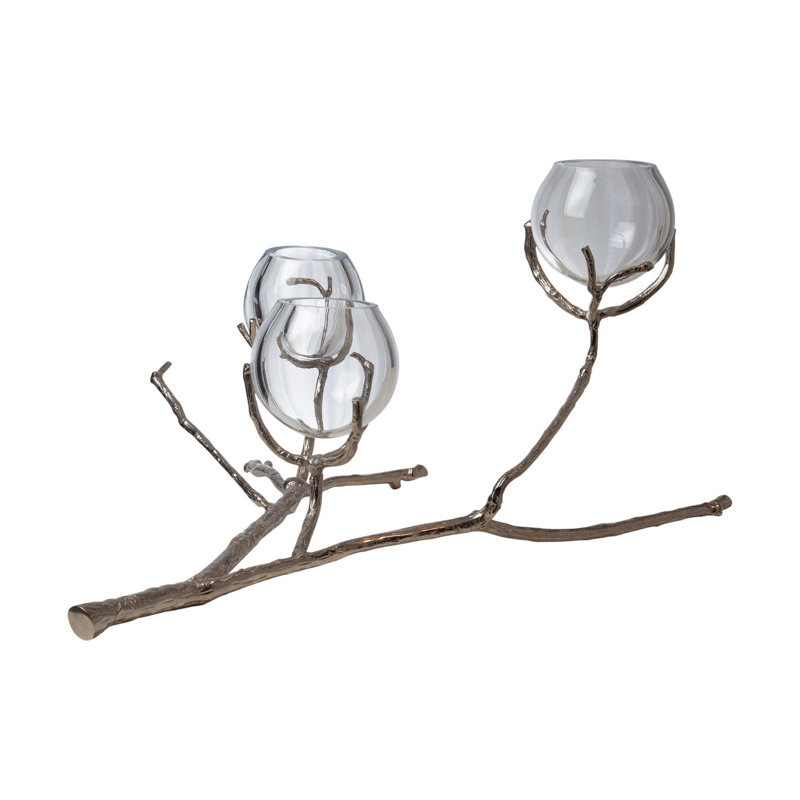 Twig 3 Vessel Large Vase, Nickel