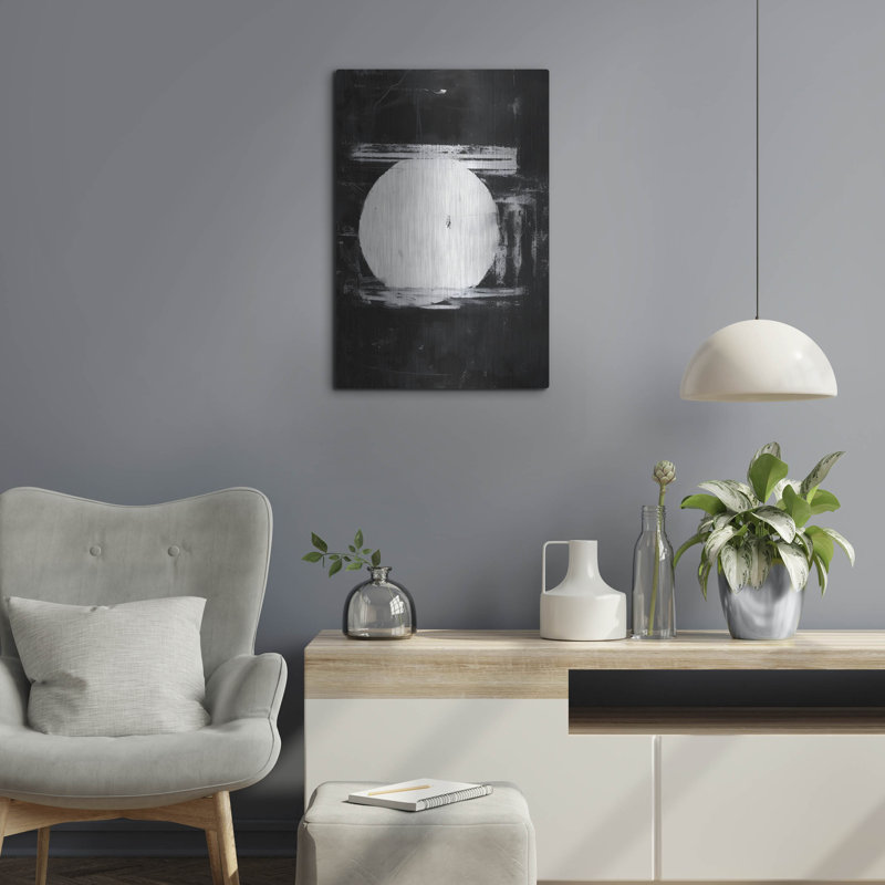 «Black & Neutral Abstract» par Petals Prints Design, art mural en métal, H 24 po x l 16 po