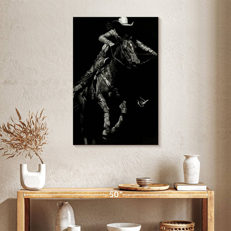 Lelar Scratchboard Rodeo IV, 36" H x 24" W