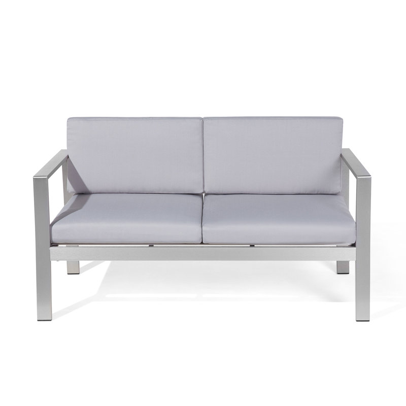 Creasy 142cm Wide Metal Patio Sofa with Cushions