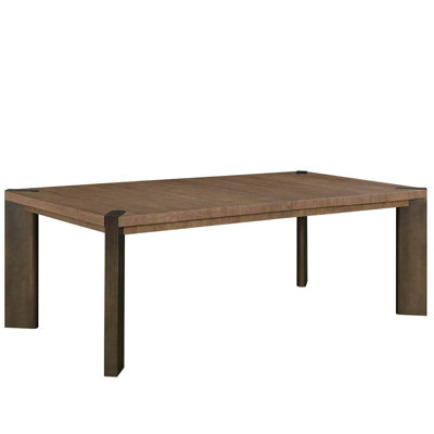 Modern Haze 86 To 122 Inch Wide Extendable Walnut Dining Table With Smoked Gold Metal Feet