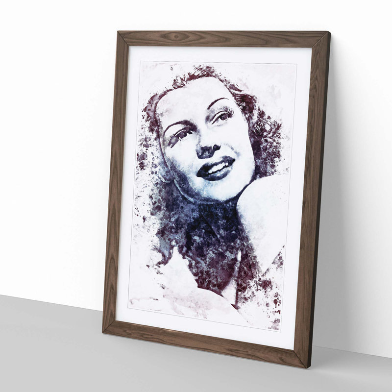 Rita Hayworth in Abstract - Framed Print, Walnut, 76cm H x 50cm W x 2cm D