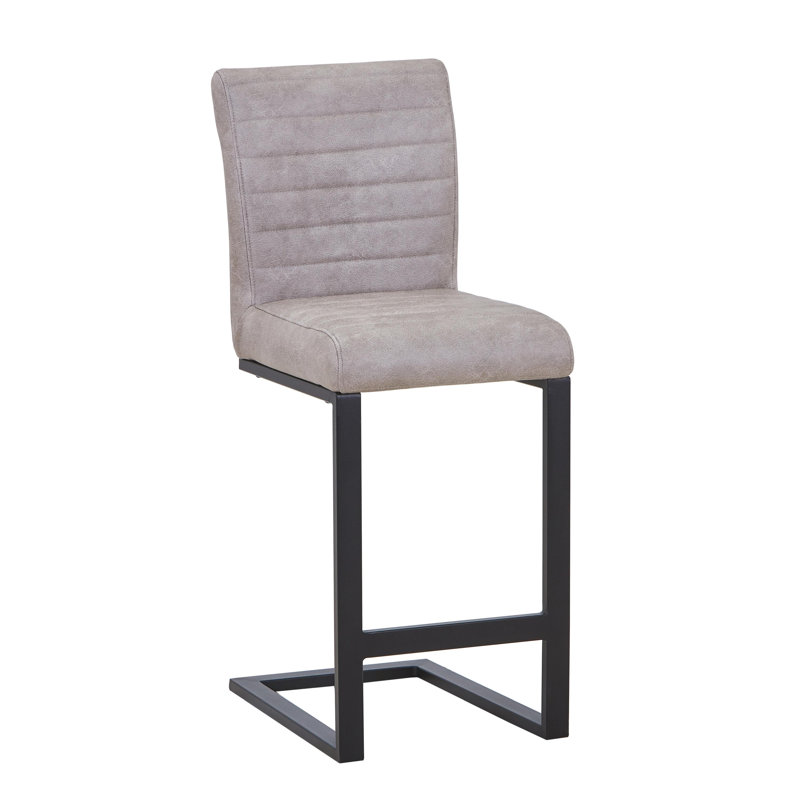 Upholstered Faux Leather Bar Stool