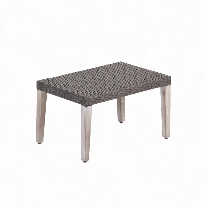 Repose-pieds en bois et osier