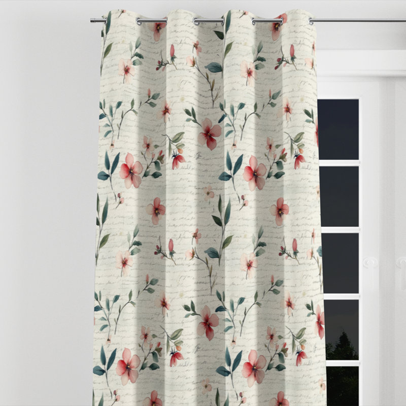 French Country Room Darkening Curtains - Green Bamber Grommet Curtain - 1 Panel, 52" W x 90" L, Silver Grommets
