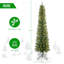Arbre de Noël 6 pi avec 150 lumières DEL chaudes - conception mince en PVC, 358 pointes, compacte et facile à assembler-118094957