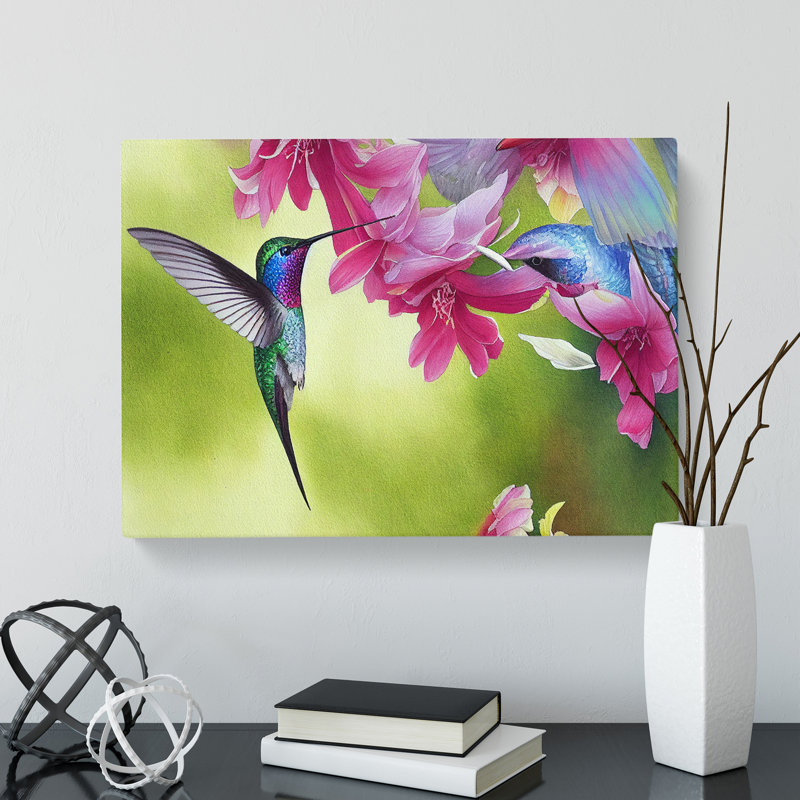 Hummingbird Watercolour Vol.1 - Wrapped Canvas, 50cm H x 76cm W x 3cm D