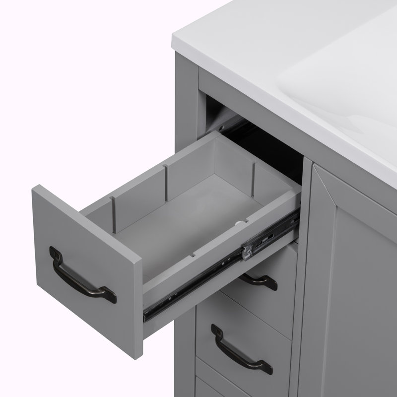 35,5 base de meuble-lavabo simple seulement, Gris