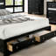 1pièce lit grand contemporain noir 1pc