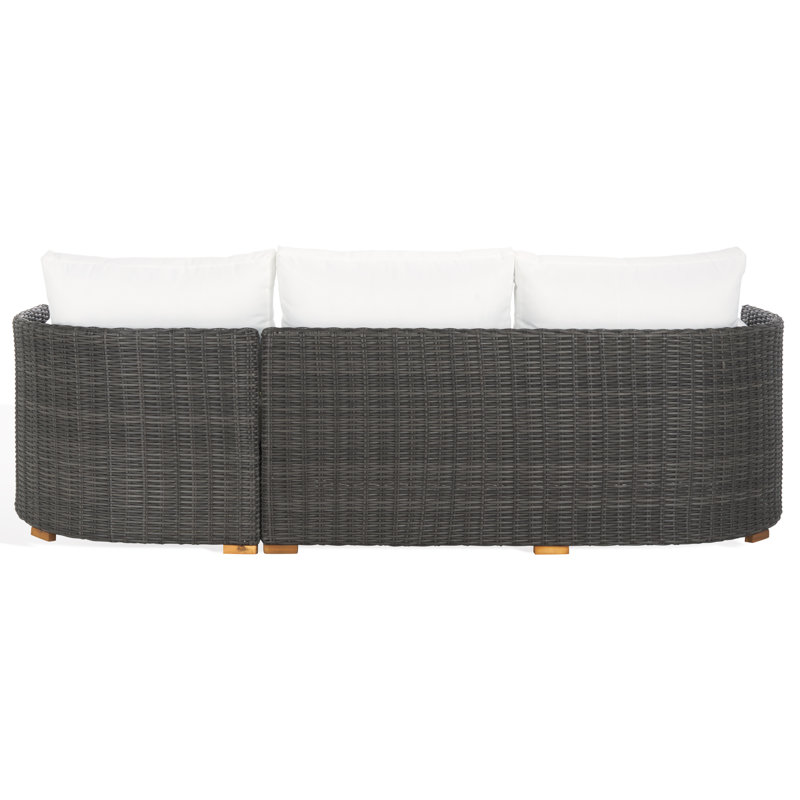 Anguilla Wicker Outdoor Chaise Sectional, Dark Gray