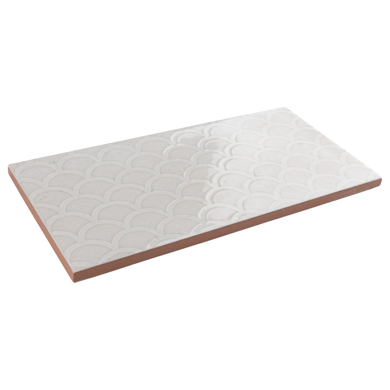 Camden 8" x 4" Ceramic Patterned Subway Tile, Antique Bianco