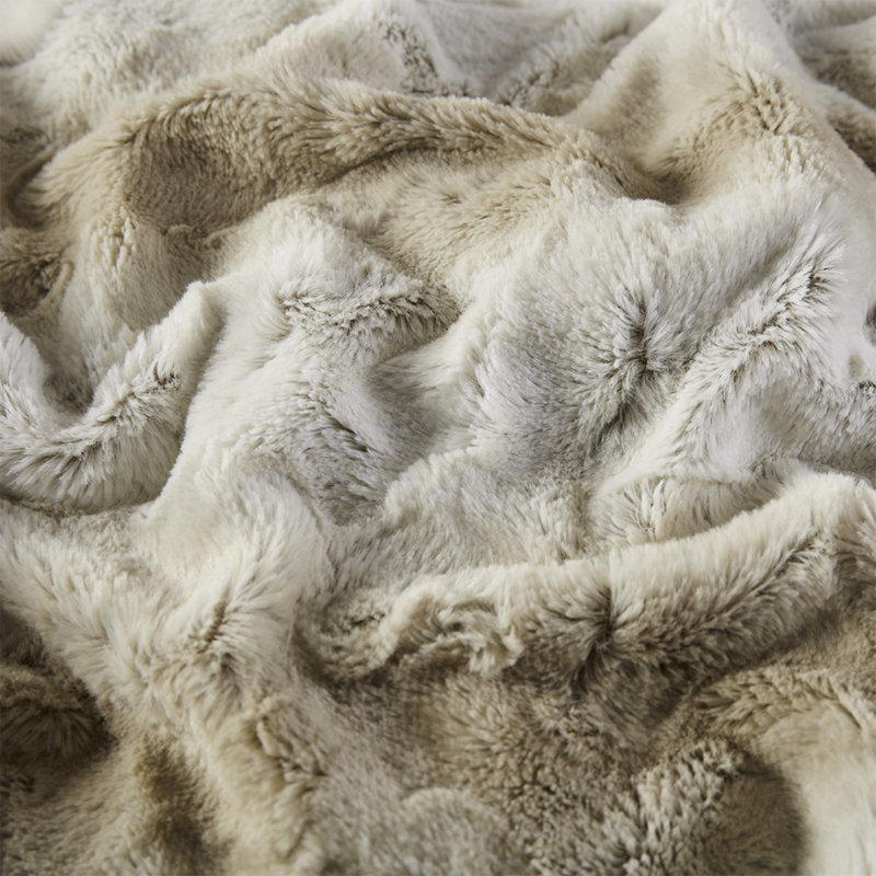 Jeté en fausse fourrure surdimensionné, Sable, L 69,99 po x l 59,99 po