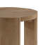 Table de bout Timore, plateau rond en bois de chêne brun de 20 po, base de socle