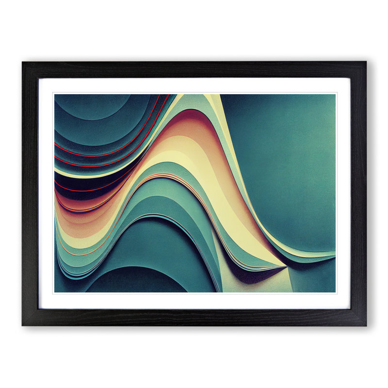 XH1022-6050X Modern Audio Soundwave Vol.3 Abstract - Single Picture Frame Print, Black, 46cm H x 64cm W x 2cm D
