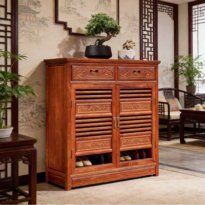 Chinese-style living room retro shoe cabinet