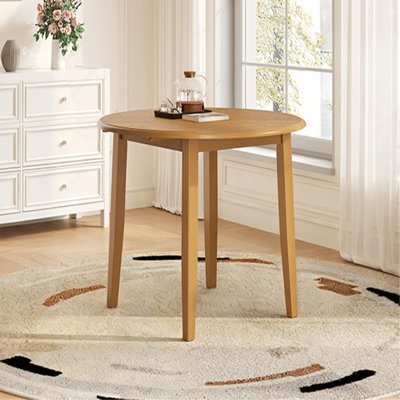 Table de salle à manger extensible ronde pour 2 à 4 personnes, table de salle à manger pliante en bois avec taille réglable, conception peu encombrante pour les petits appartements et les salles à manger