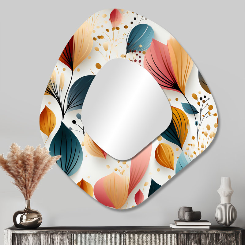 Miroir mural bohémien irrégulier Botanical Pastel, 35 po x 31 po