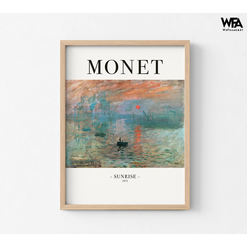 «Sunrise 1872» par Claude Monet, reproduction encadrée de Monet, Non, Encadrement brun clair, H 12 po x l 16 po