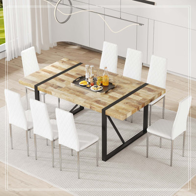 Office visitor chairs and reception chairs, leather waiting room chairs, mid-back conference chairs, restaurant dining chairs (suitable for meeting rooms/loud rooms/cafes)White(8 sets)