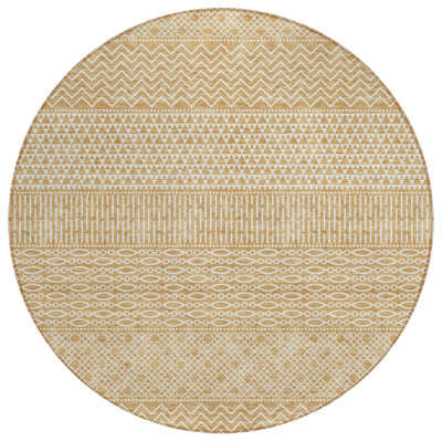 Tapis rond lavable intérieur et extérieur 8 pi