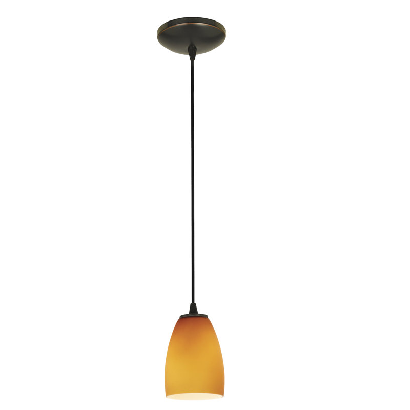 Phinney 1 - Light Single Pendant, Amber, Oil Rubbed Bronze