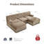 Canapé d'angle modulaire Chesterfield en forme de U, capitonné, jupe à franges ras du sol, velours respirant, ergonomique-537455182