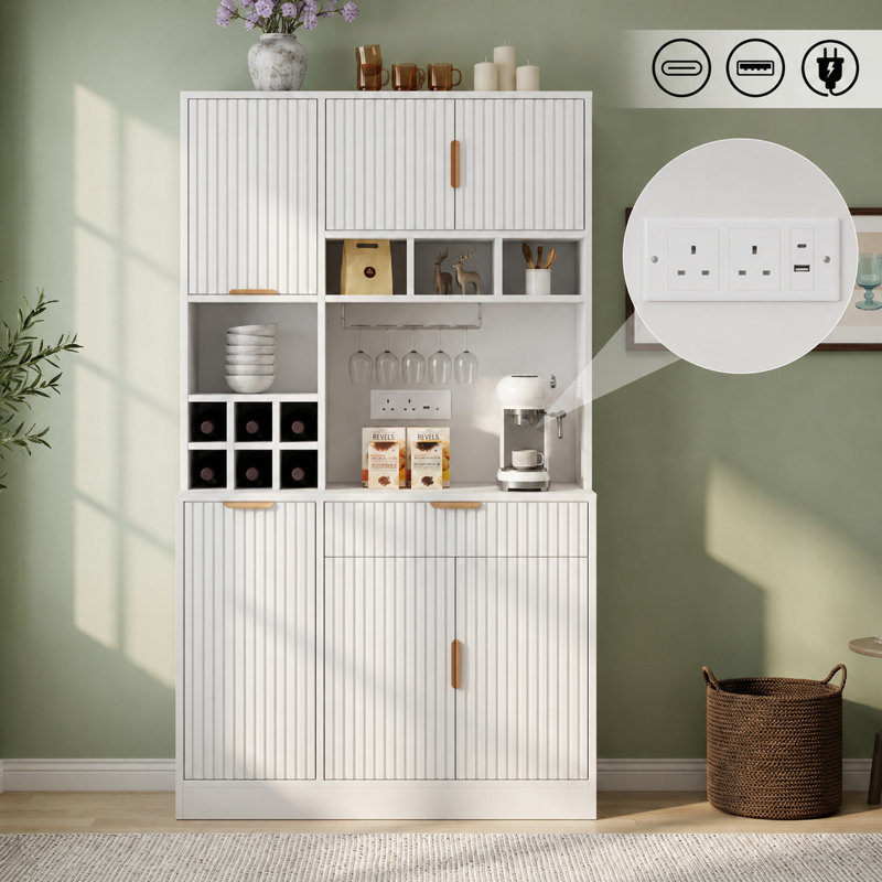 175cm Kitchen Pantry, White