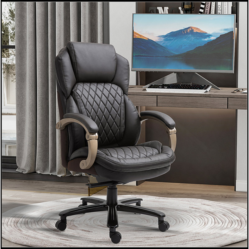 Chaise de bureau confortable et réglable pour un travail efficace et de détente, Brun, Noir/naturel