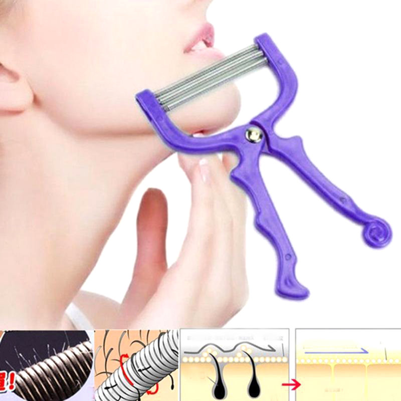 Portable Face Facial Hair Remover Threading Spring Epilator Handle Trimmer Roller Remover