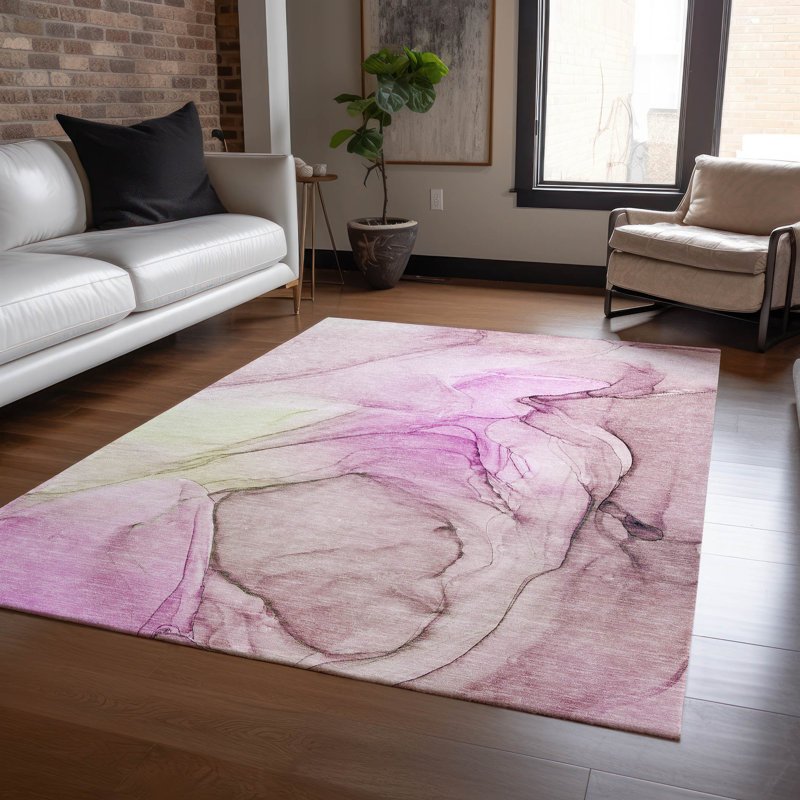 Alfonzo Washable Abstract Indoor / Outdoor Rug, Rectangle 9' x 12'