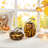 7.75"H Amber Dots Glass Pumpkin